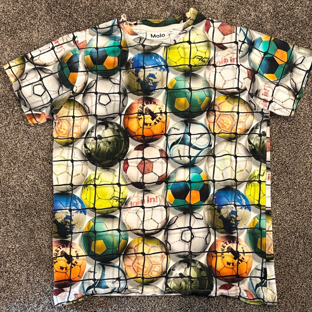 Molo Kids Soccer Ball Print Shirt - Multicolor